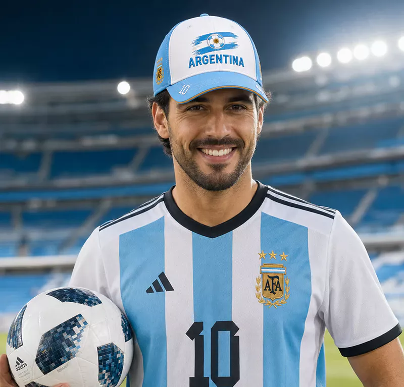 CP1324 Argentina Football Fan Premium Embroidery Cap - Image 2