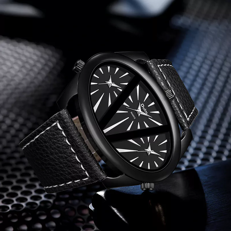 UM36 Oulm Big Dial Triple Time Premium Watch - Image 4
