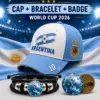 CP1326 Argentina Cap Bracelet Badge Combo Set