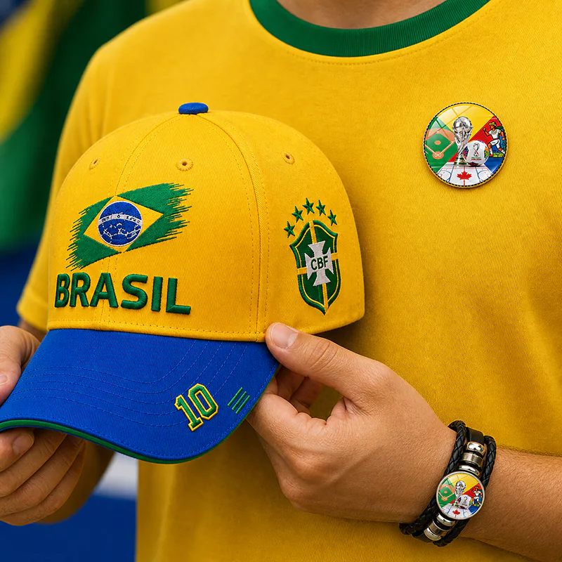 CP1327 Brasil Cap Bracelet Badge Combo Set - Image 4