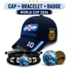 CP1328 Argentina Cap Bracelet Badge Combo Set