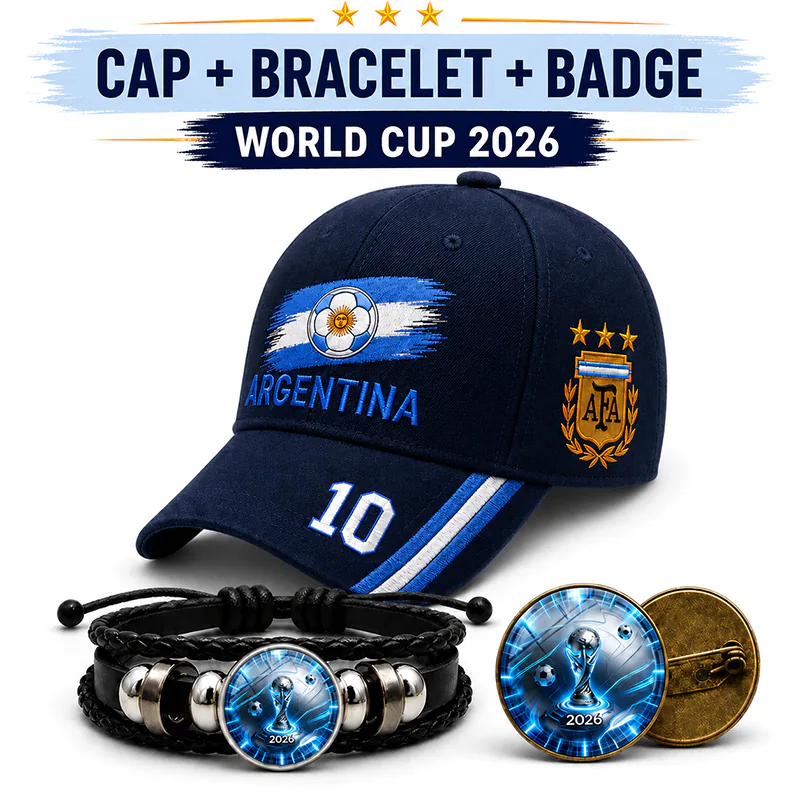 CP1328 Argentina Cap Bracelet Badge Combo Set