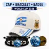 CP1329 Argentina Cap Bracelet Badge Combo Set