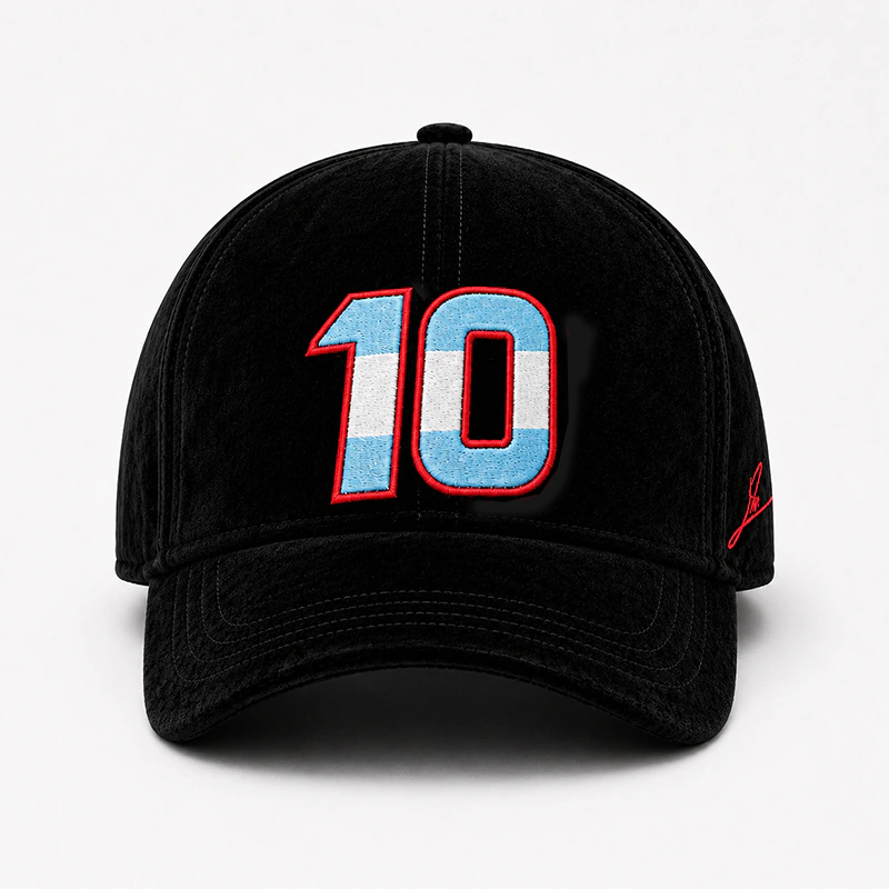 CP1332 Messi Fan Signature Style Black Velvet Cap - Image 4