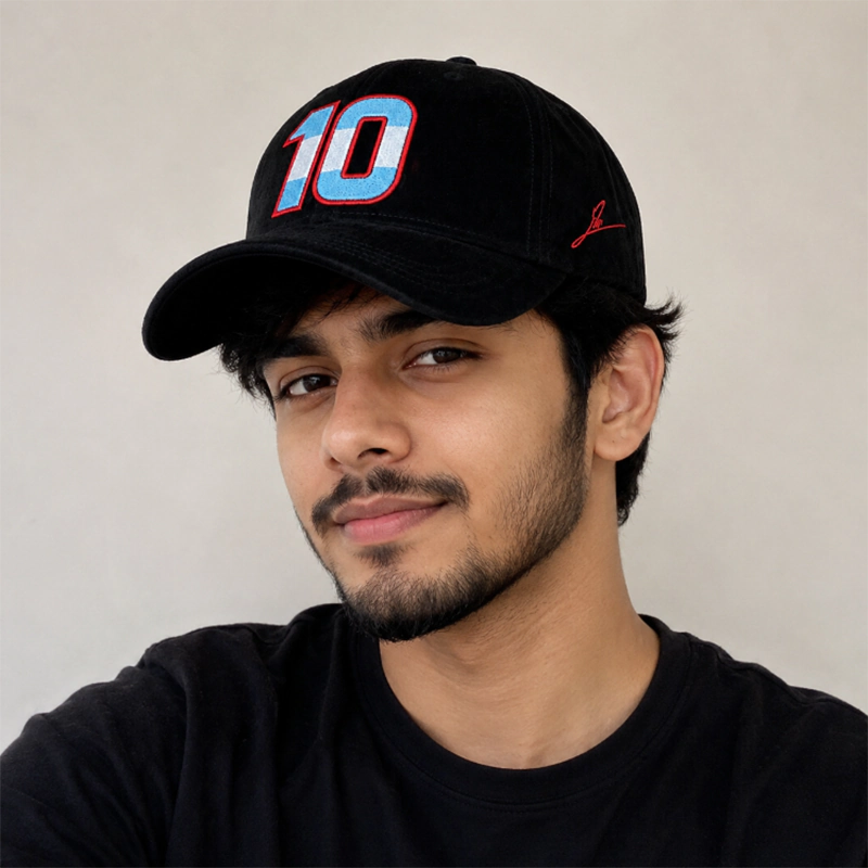 CP1332 Messi Fan Signature Style Black Velvet Cap - Image 2