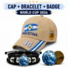 CP1336 Argentina Cap Bracelet Badge Combo Set
