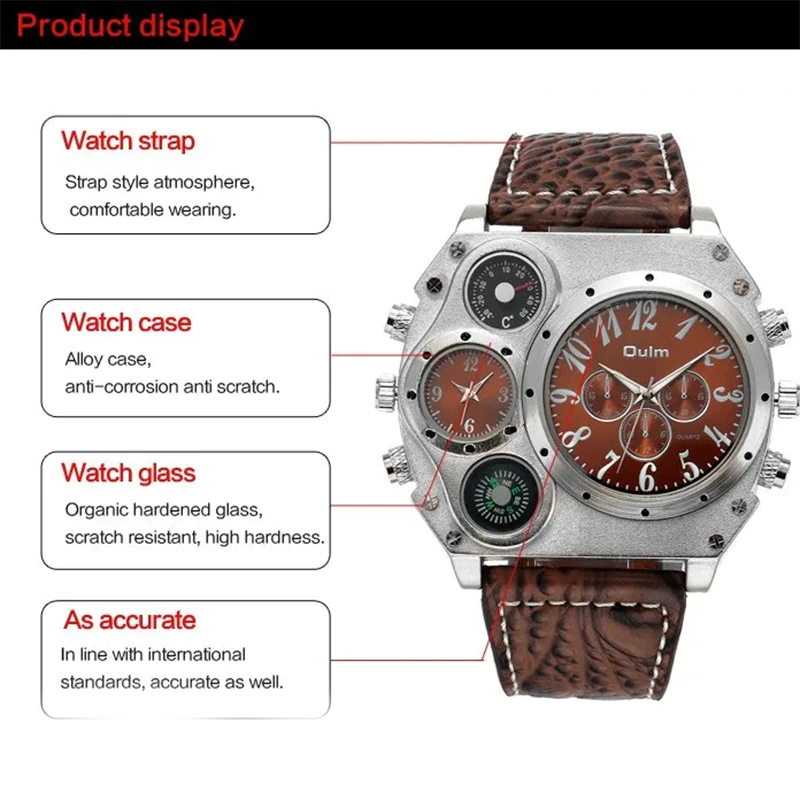 UM42 Oulm Multi Dial Premium Fashion Watch for Men - Image 4