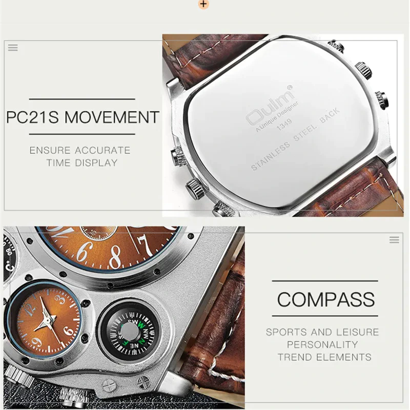 UM42 Oulm Multi Dial Premium Fashion Watch for Men - Image 7