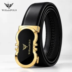 WILLIAMPOLO Premium Genuine Leather Automatic Buckle Belt B9018