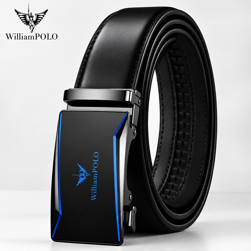 WILLIAMPOLO Premium Genuine Leather Automatic Buckle Belt B9019