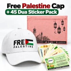 CD1001 Free Palestine Cap with 45 Islamic Dua Stickers | Special Combo Pack